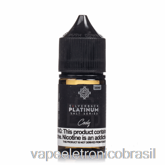 Vape Recarregável Cody - Sais Da Série Silverback Platinum - 30ml 45mg